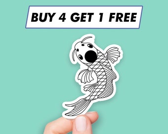 Yin Yang Koi Sticker Carp Fish Stickers Laptop Stickers Aesthetic Stickers Computer Stickers Water Bottle Stickers Laptop Decals