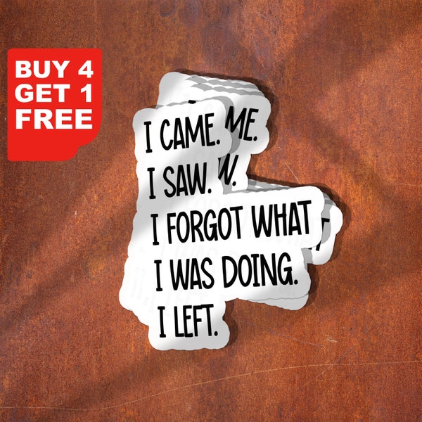 I Came I Saw I Forgot What I Was Doing I Left Sticker, Funny Magnet Funny Introvert Sticker, Funny Sticker, Laptop Decal, Locker Magnet