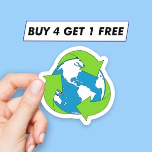Sticker symbole de recyclage Stickers globe terrestre Stickers ordinateur portable Stickers esthétiques Stickers ordinateur Stickers bouteille d&#39;eau Stickers ordinateur portable
