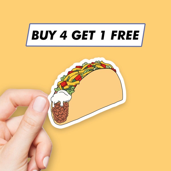 Kawaii Taco Sticker Mexican Food Stickers Laptop Stickers Aesthetic Stickers Computer Stickers Water Bottle Stickers Laptop Decals