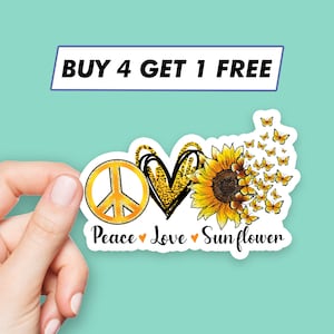 Peace Liebe Aufkleber Sonnenblume Zitate Aufkleber Laptop Aufkleber Ästhetische Aufkleber Computer Aufkleber Wasserflasche Aufkleber Laptop Aufkleber