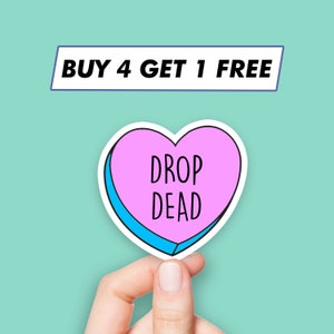 Drop It Heart Sticker Feminist Emoji Stickers Laptop Stickers Aesthetic Stickers Computer Stickers Waterbottle Stickers Laptop Decals