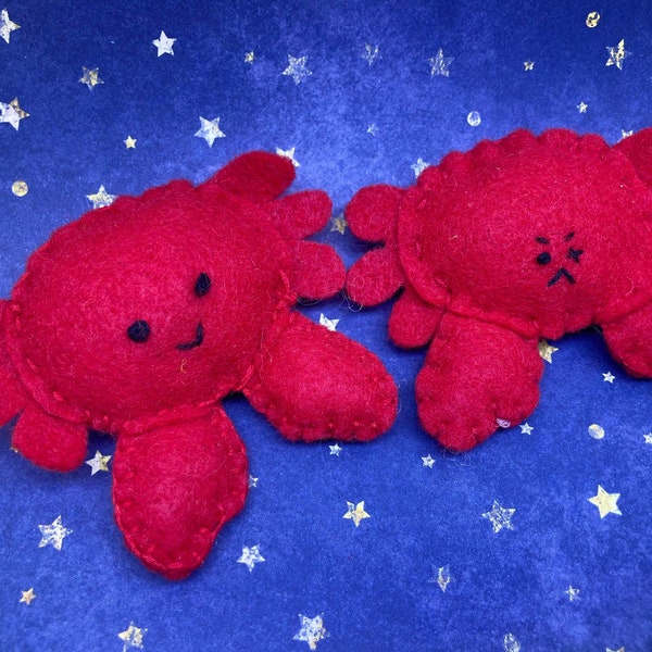 Felt Cat Toy - Crab | Cute Catnip Plush | Gift for Pet Owners and Animal Lovers | Customizable