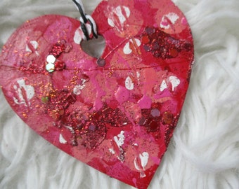 Surprise!-"Wild Heart" Wooden Heart Ornament(Red)Surprise selection!Heart Decoration-Valentine-Heart Ornament