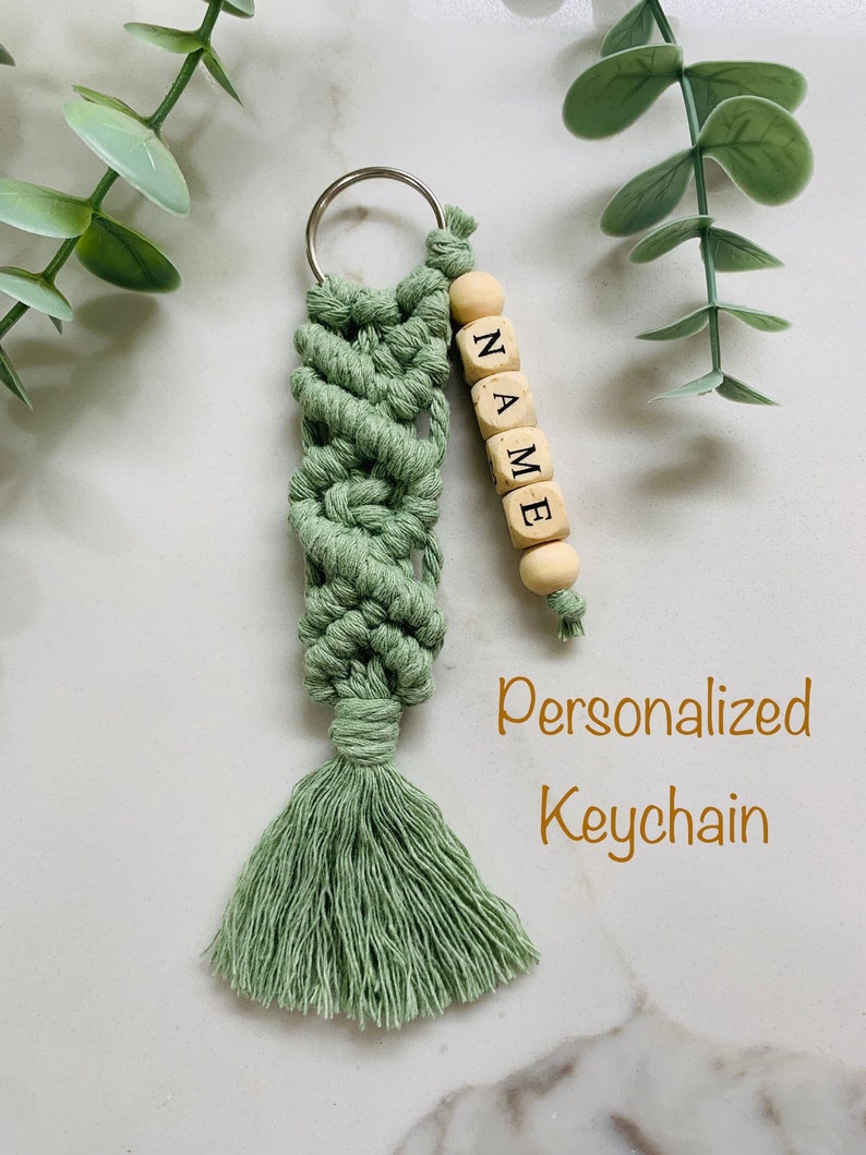 Macrame Box Keychain Macramé Keychain - Etsy