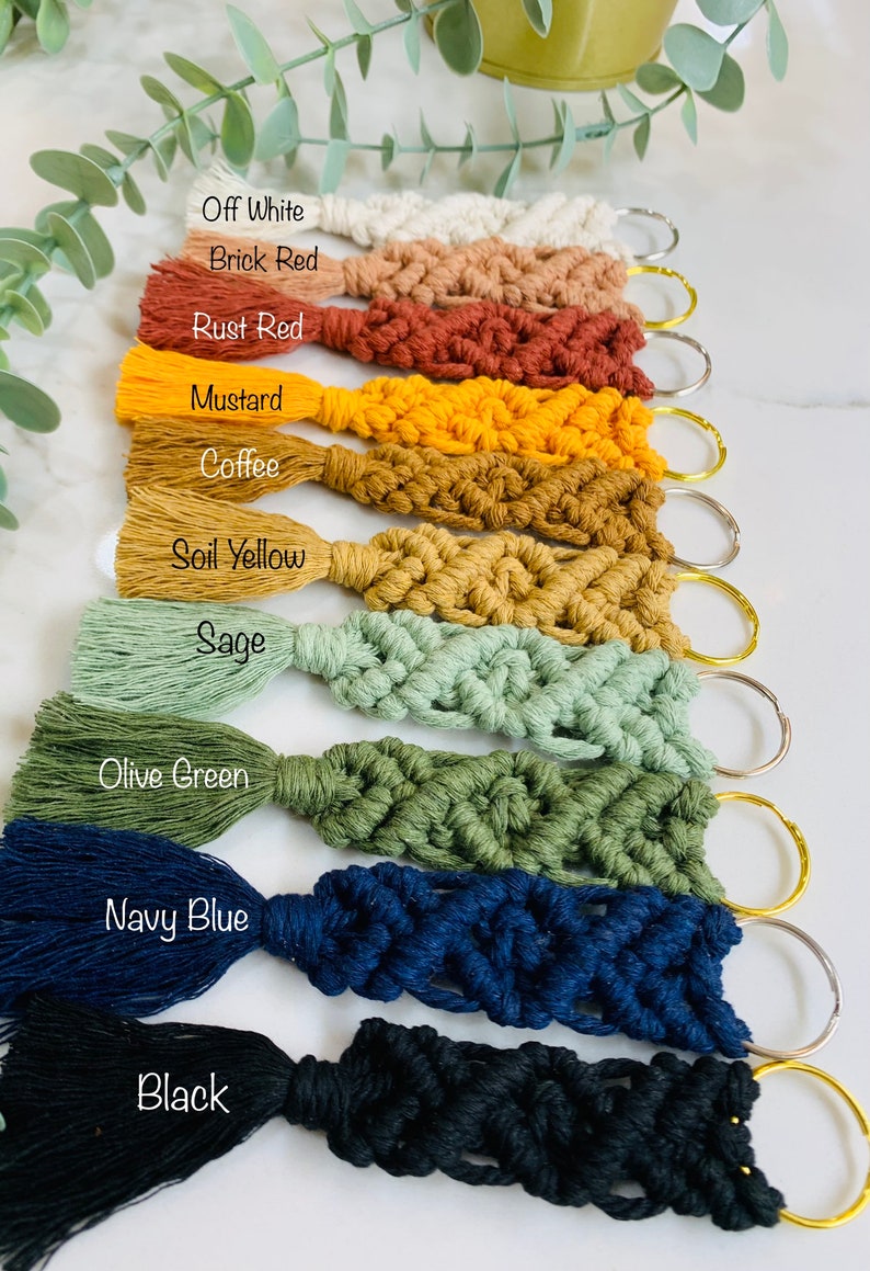 Macrame Box Keychain Macramé Keychain - Etsy