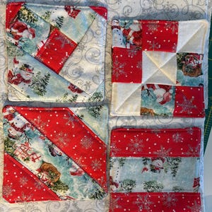 Set of 4 Christmas coasters / mug rugs