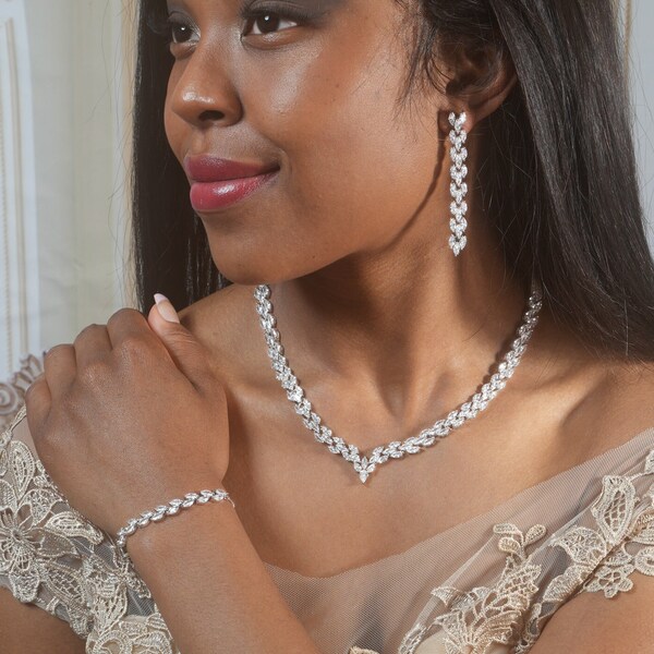 Fake Diamond Necklace Etsy