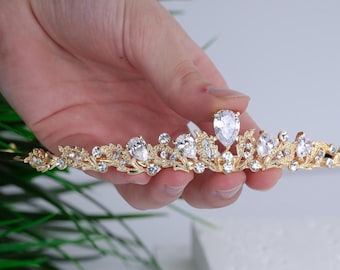 Kristall Braut Tiara - Prinzessin Hochzeitskrone, Silber/Gold/Rose-Gold, Süß 16 Geburtstag Krone Kommunion Tiara Abschlussball Hochzeit Haarschmuck