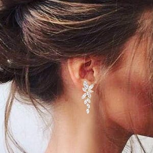 Crystal Bridal Earrings Drop Earrings Rose Gold Wedding Jewelry Crystal Tear drop Earrings Gold Bridal Jewelry Silver bridal earrings