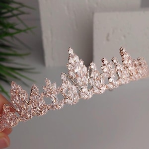 Bridal Tiara Crystal Tiara Rose Gold Bridal Crown Wedding Tiara Silver Tiara Crystal Bridal Crown Crystal Headpiece Rose Gold