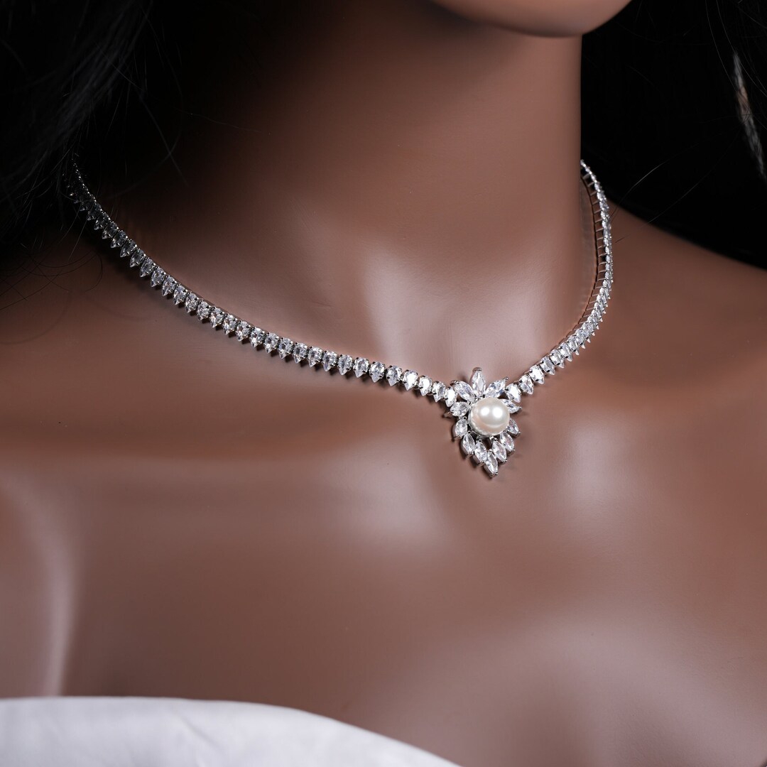 Bridal Necklace Pearl Wedding Necklace Set Pearl Necklace