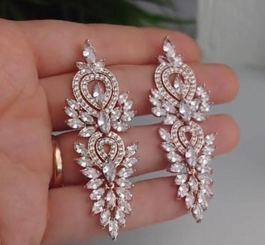 Rose Gold Chandelier Party Earrings