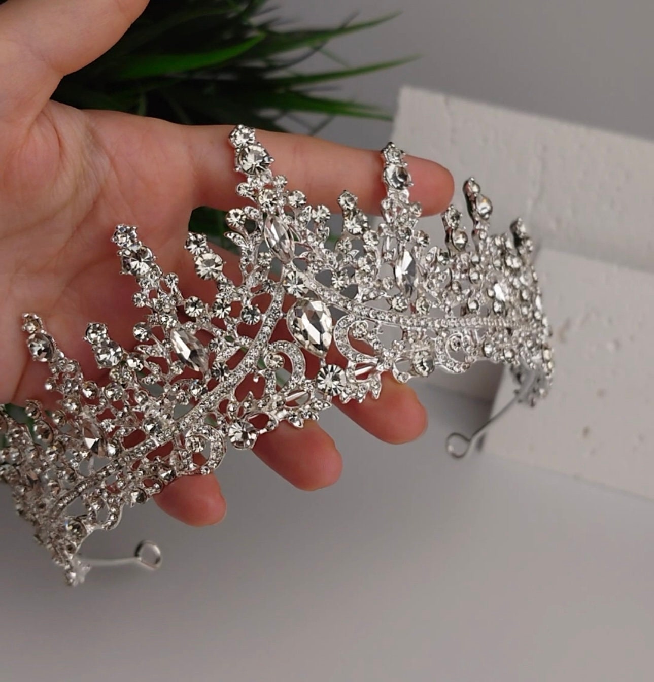 Tiara Kristallkrone Mit Strasskamm, Verstellbar Gold – Für Hochzeit, Geburtstag, Prinzessinnen-Partys