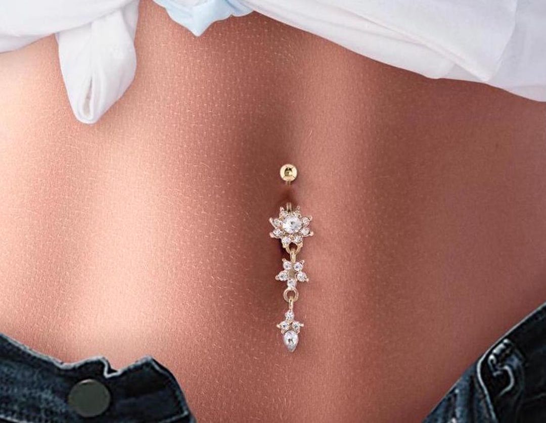 5 Piercings De Nombril Dorés à Papillons | Acier Chirurgical Hypoallergénique | Étanche – Bijoux Tendance