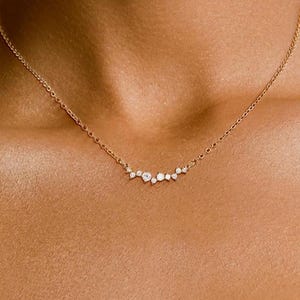 Brautjungfer Halskette Gold Braut Halskette Zierliche Halskette Hochzeit Halskette Minimalistische Halskette Einfache Hochzeit Schmuck Geschenk für sie