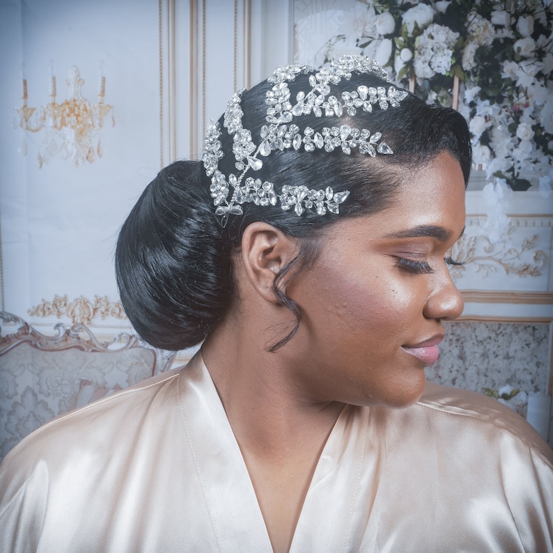 Crystal Bridal Hair Piece Bridal Diamond Hair Piece Diamond Etsy