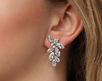 Kristallörhängen Droppörhängen Roséguld Bröllopssmycken Kristallbladörhängen Guld Brudsmycken Silver MOB-örhängen MOG