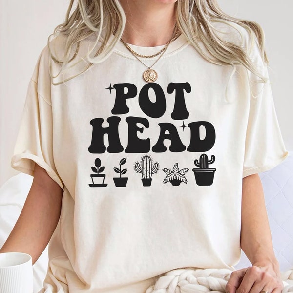 Comfort Color Pot Head Shirt, Plant Lover Gift, Crazy Plant Lady, Plant Mom Shirt, Gardener Shirt, Funny Plant Shirt, Gardening Mom