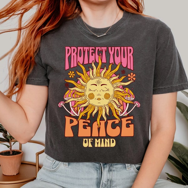 Protect Your Peace Shirt, Comfort Colors Heavy Tee, Boho Shirt, Gift for Teen, Christian Shirt, Vintage T-Shirt,  Comfort Colors Tee