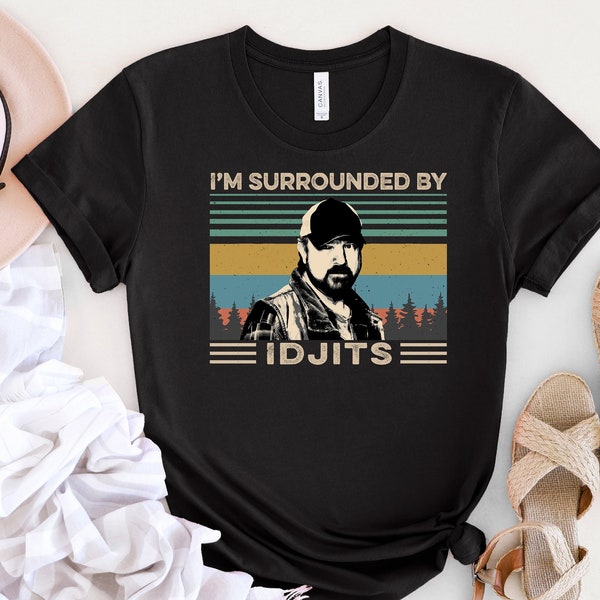 Supernatural I’m Surrounded By Idjits Vintage T-Shirt, Idjits Shirt, Supernatural Shirt, Bobby Singer Shirt, Gift For Father's Day Shirt