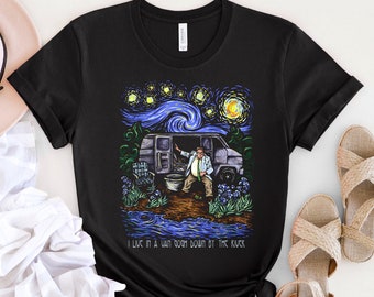 Van Gogh Live In A Van Down By the River Vintage T-Shirt, Starry Night Shirt, Matt Foleys Shirt, Saturday Night Live Shirt, Chris Farley
