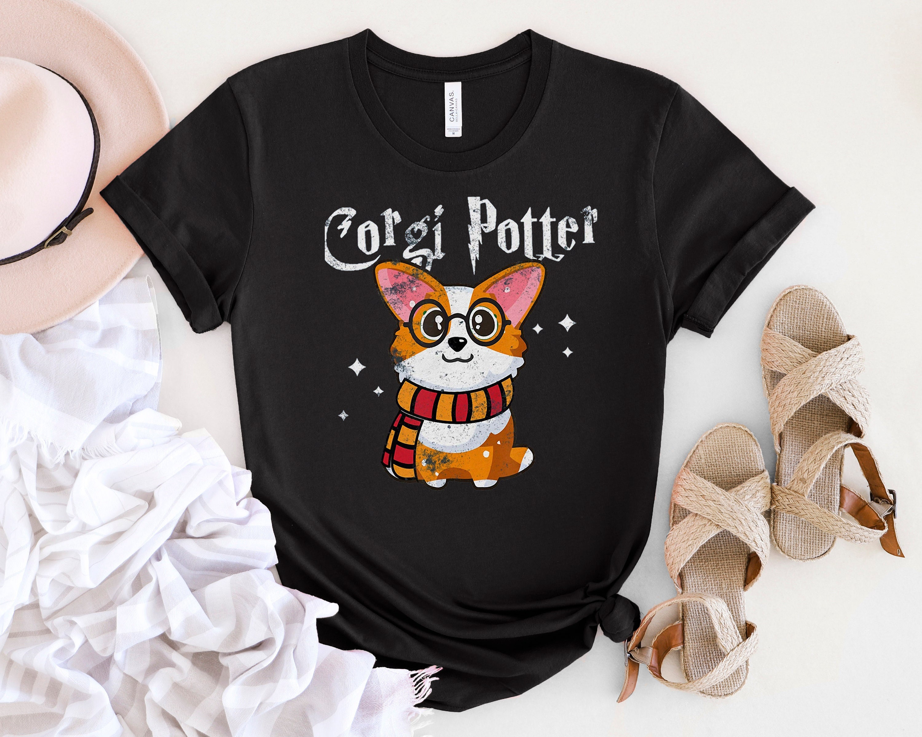 Harry Pawter Cute Potter Dogs Corgi Shapes Cute Dog Owner T-Shirt Harry Pawter Cute Potter Dogs Corgi Shapes Cute Dog Owner T-Shirt