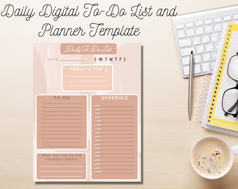 Tägliche digitale To-Do-Liste und Planer in Roségold
