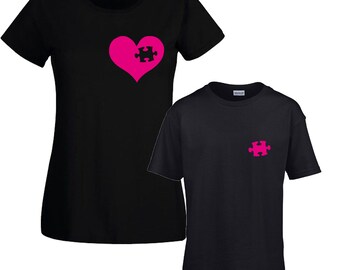 Mutter-Kind - T-Shirt-Set Herz & Puzzlestück (293.0037)