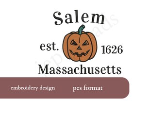 Salem Massachusetts Halloween Stickerei PES Digital Design