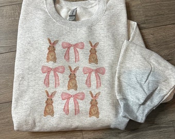 Coquette Bunny Rabbit Bows Crewneck Sweatshirt
