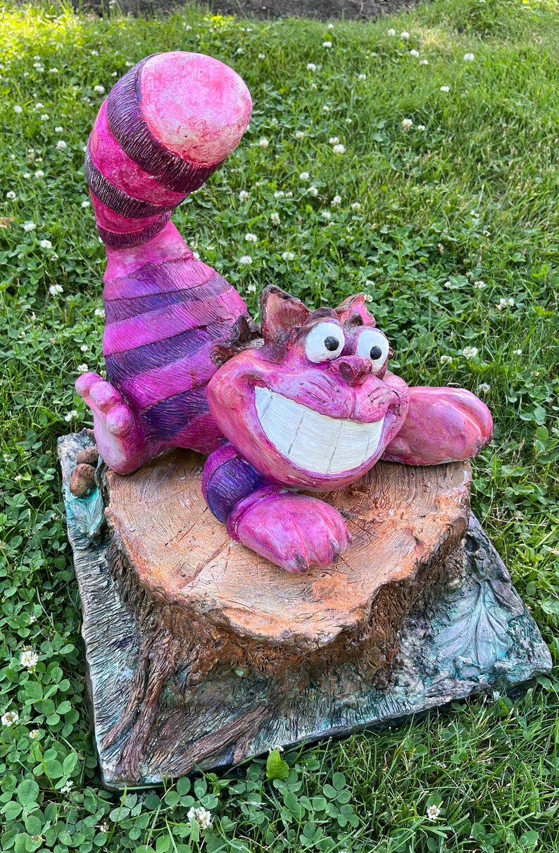 18 Tall Original Garden Statue of the Cheshire Cat. Etsy