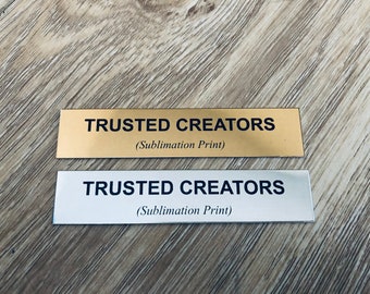 Custom Gold Silver Metal Labels 75x16mm Marking Your Own Brand Sublimation Custom Metal Tags, Metal Labels, Metal Plaques, ID Tags