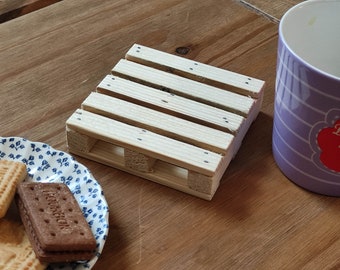 Pallet Wood Coaster - Handmade Rustic Drink Coasters, Man Cave Decor