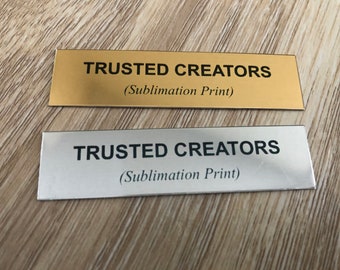 63x16mm Custom Gold or Silver Metal Aluminium Sublimation Name Plate Ideal For Photo Frames or Custom Band logos nameplate furniture labels