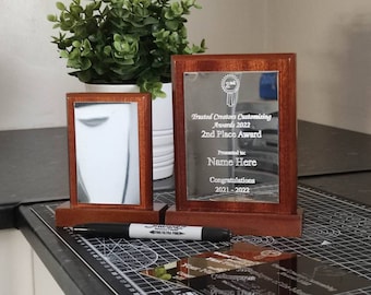 Custom Engraved Wood Plaque Trophy: Corporate Recognition Award