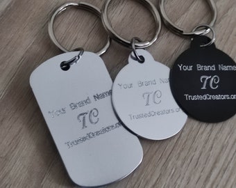 Personalized Engraved Tag Keyring: Custom Brand Promo