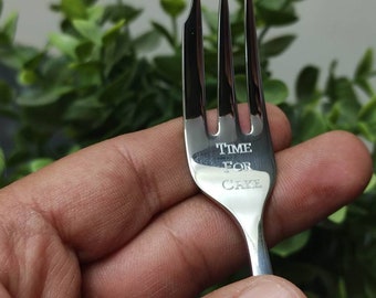 Personalised Custom Engraved Cake Fork Gift for Him Her, love Engraved Fork Funny Gift For Boyfriend Girlfriend Family gift idea