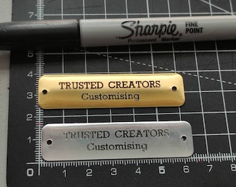 Home Organisation Bathroom Organisation Personalised 63x16mm custom engraved tag Gold or Silver