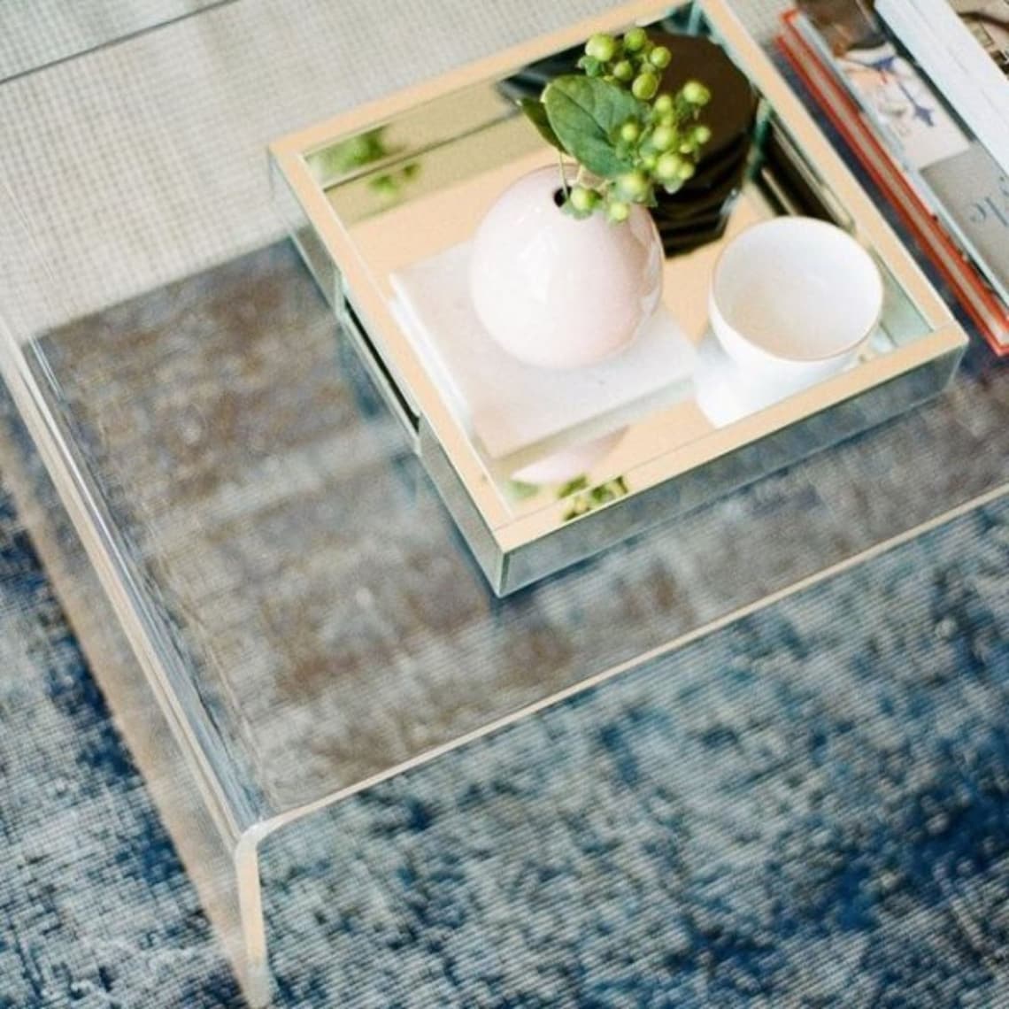 Acrylic and Perspex Coffee Table Modern Curved Acrylic Coffee Etsy UK