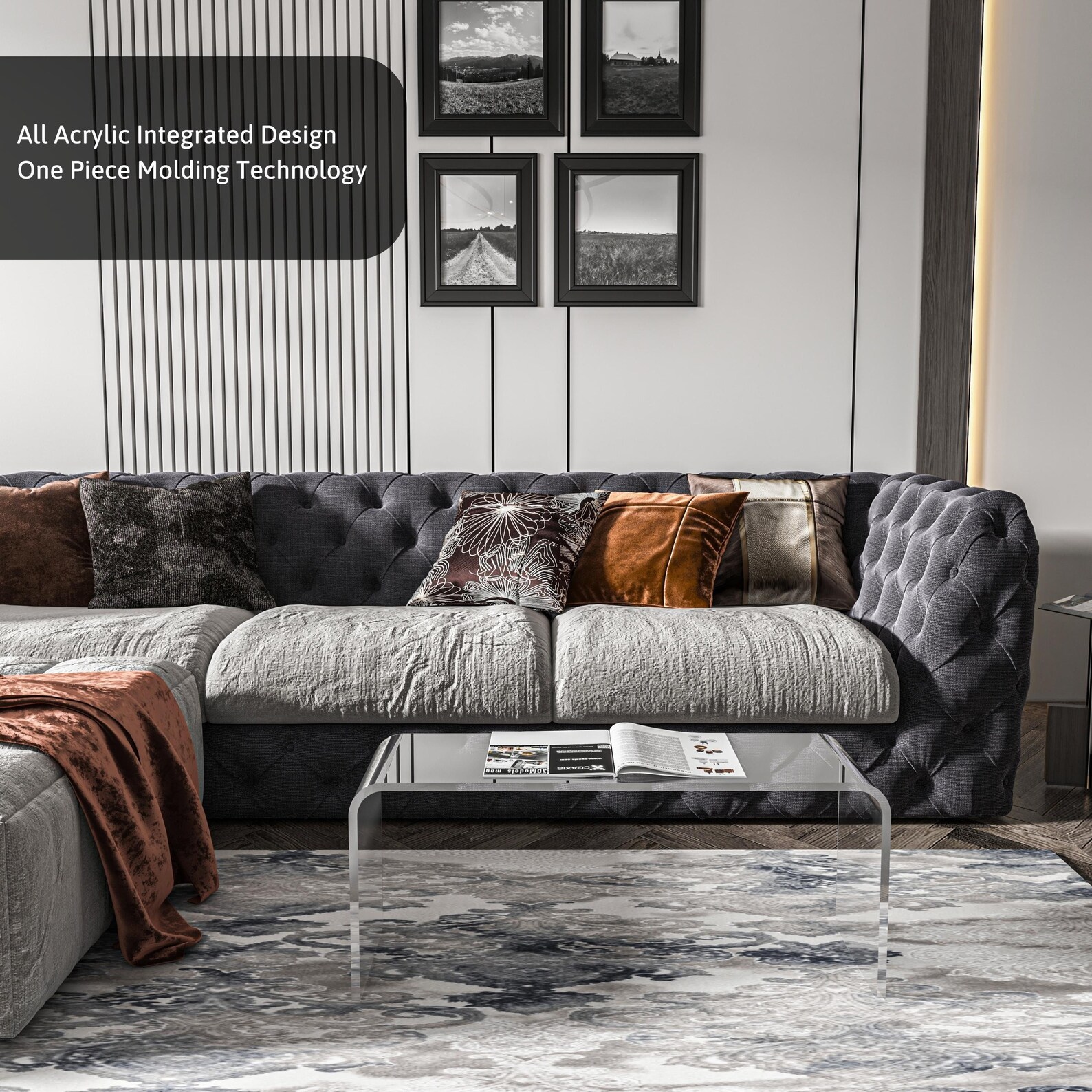 Perspex Coffee Table Modern Curved Acrylic Coffee Table Etsy UK