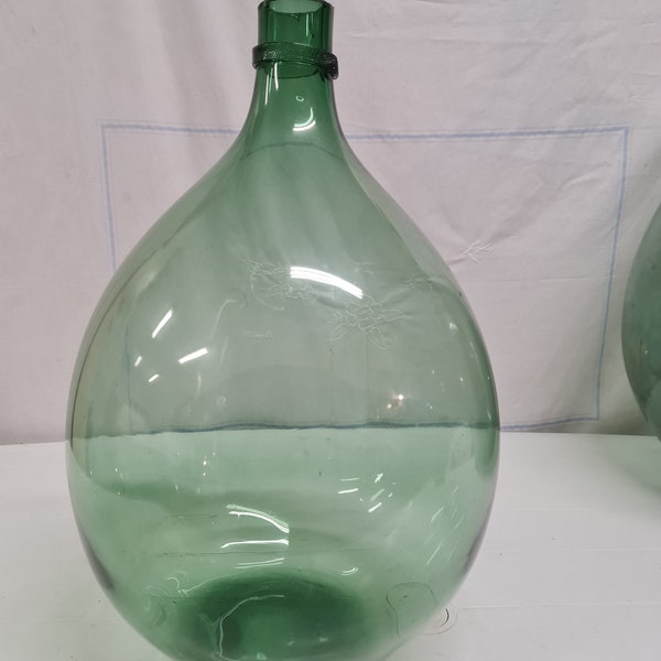 Damigiana verde bottiglia, bottle green demijohn, Flaschengrüne Korbflasche