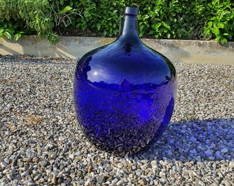 dame jeanne blue, bon nonne, blue demijohn, flask, demijohn blue,