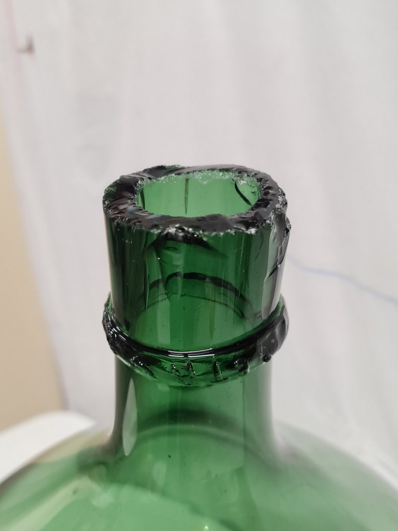 Bottle green demijohn, bottle green demijohn, Flaschengrüne Korbflasche image 3