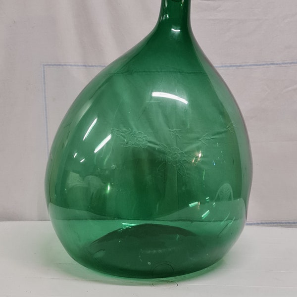 Blown glass demijohn, Demijohn aus mundgeblasenem Glas, Dame-jeanne en verre soufflé, Damajuana de vidrio soplado