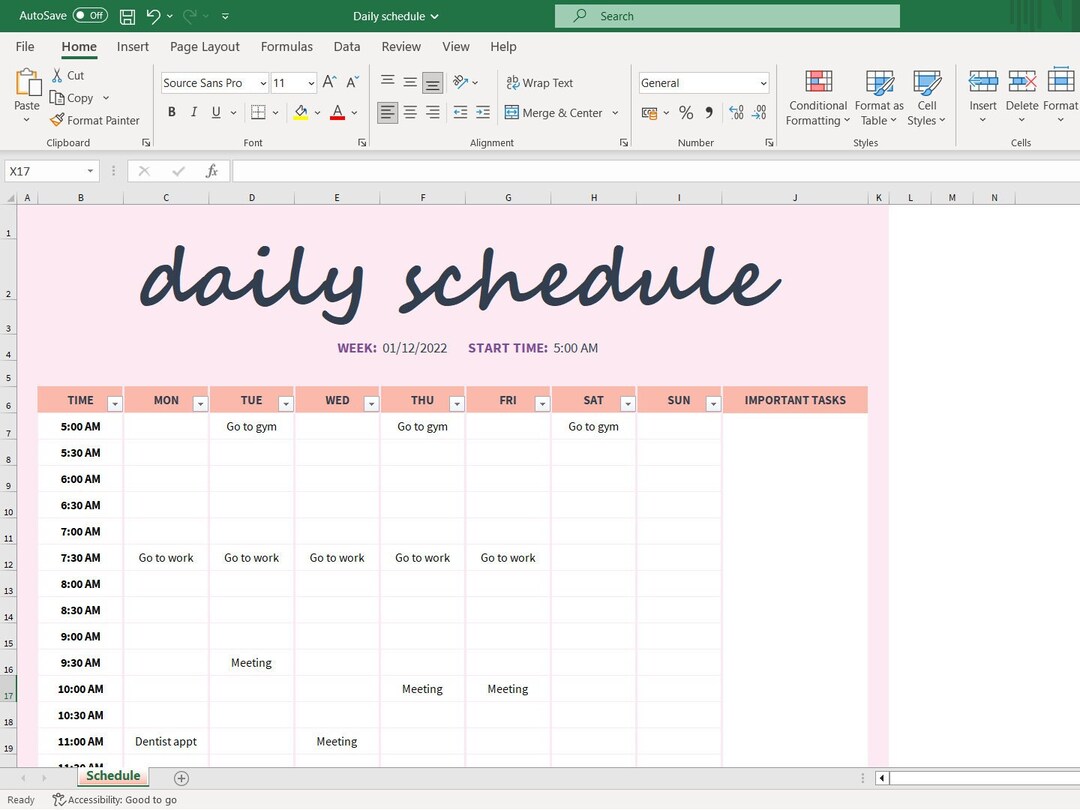 My Daily Schedule Computer DAILY SCHEDULE - Etsy