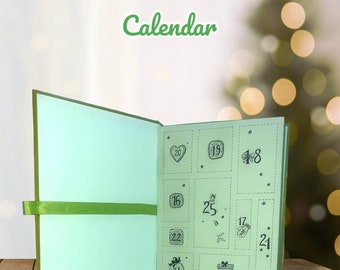 Complete el calendario de adviento navideño con 10 cajas vacías, calendario navideño diy, haga su propio adviento, idea perfecta para regalo, calendario 2024,