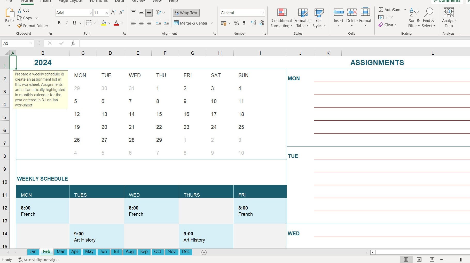 Calendar Digital Calendar Template by Month Excel Template