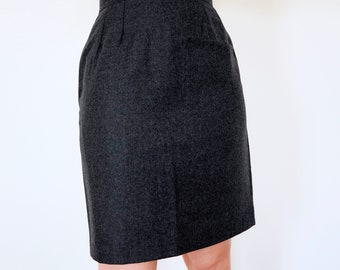 STEFANEL Vintage 90s Skirt Gray Wool Skirt 90s Pencil Skirt High Waist Skirt Office Vintage Pencil Skirt Vintage Wool Skirt Women Size XS
