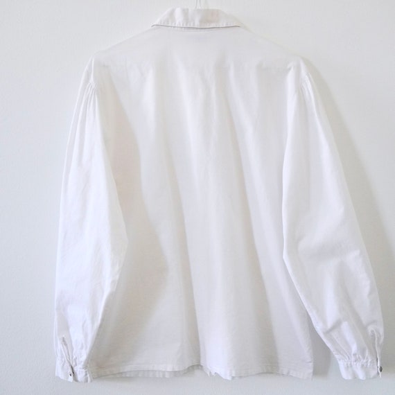 Vintage White Blouse Puff Sleeve Blouse White Lac… - image 7